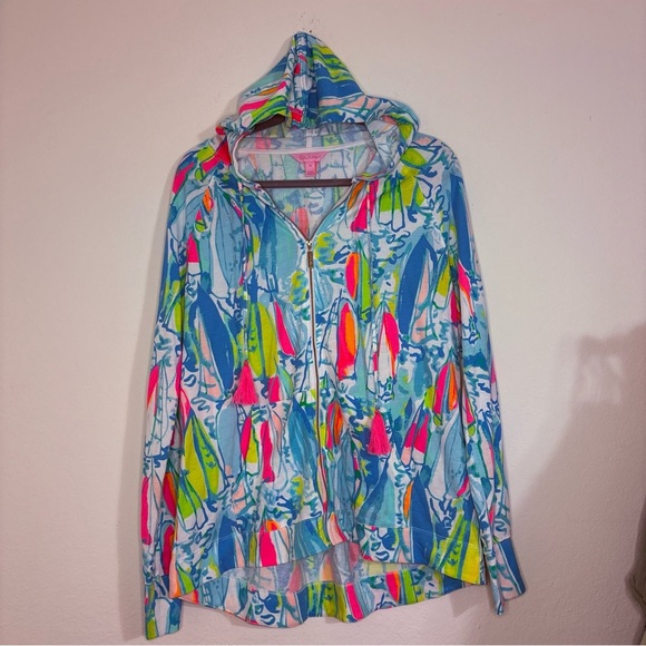Lilly Pulitzer Mooring Full Zip Hoodie Beach and Bae size Medium - Picture 8 of 13